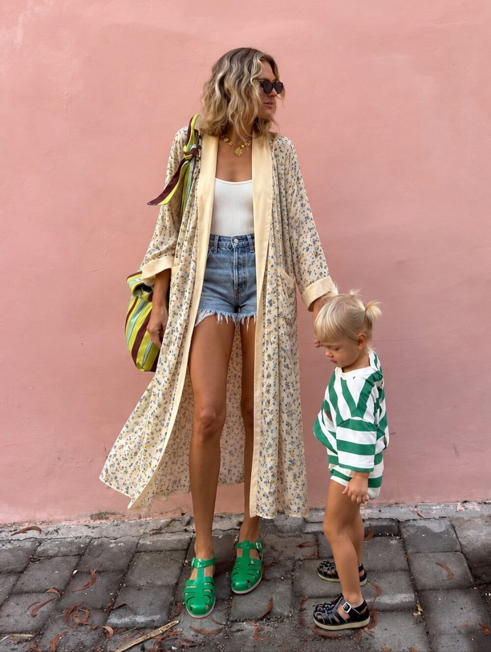Free People Wild Nights Floral Duster Kimono Jacket Cream Blue S